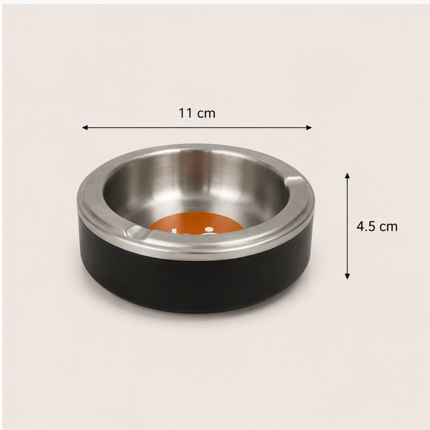 Black Stainless Steel Ashtray (YM2055)