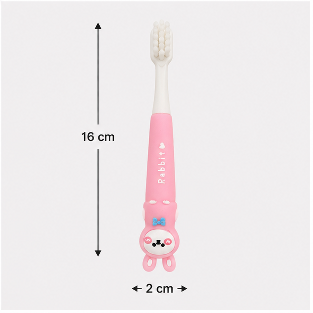 Pink Kids Toothbrush with Rabbit Design (YM774)