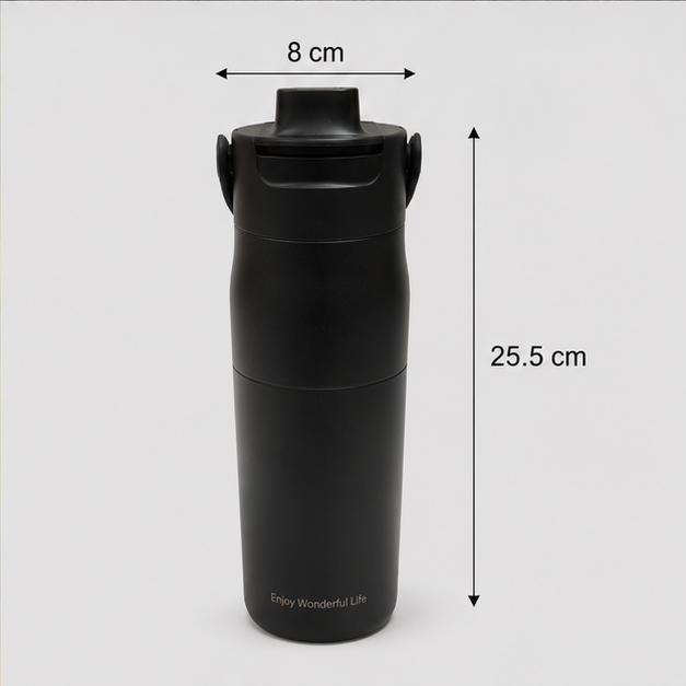 Vacuum Insulated Stainless Steel Bottle Black 680ML (YM2619)