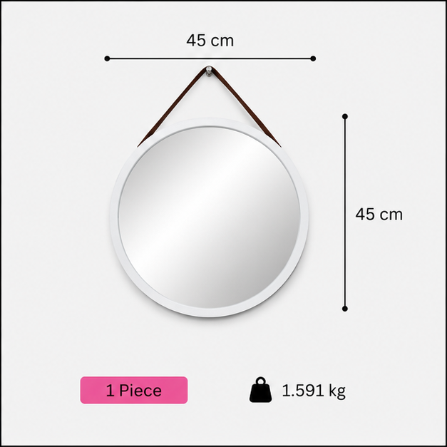 Modern Round Wooden Wall Mirror (YM1136)