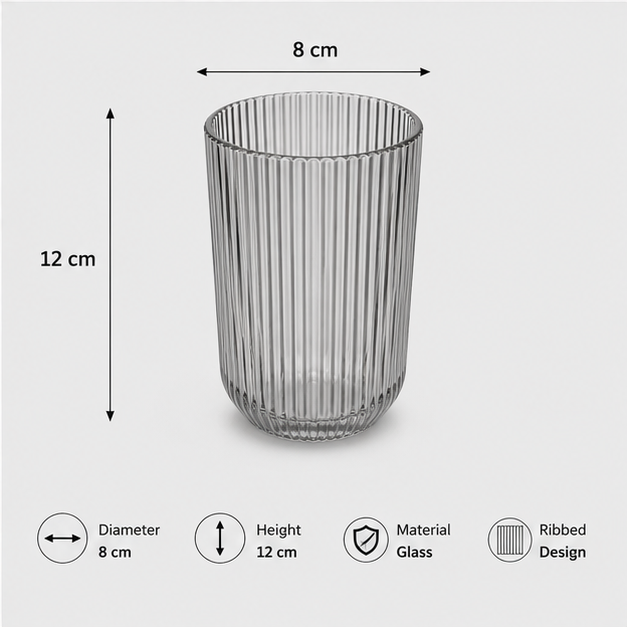 Grey Glass Drinkware – Elegant Glass Cup & Mug (YM615)