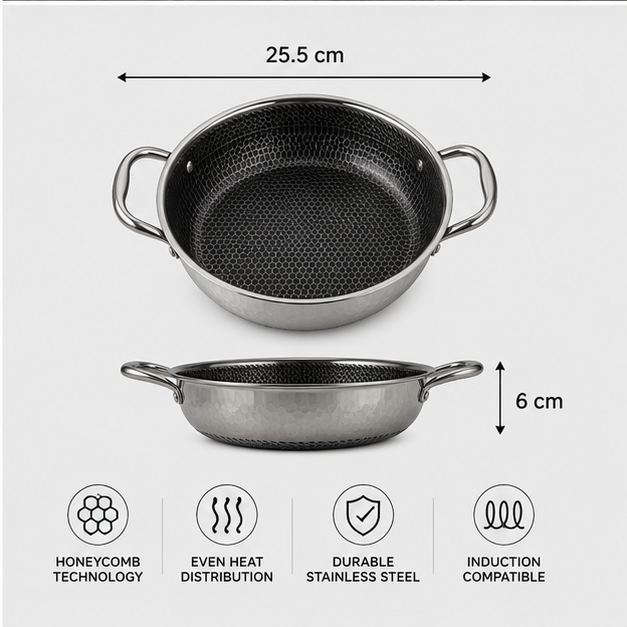 Stainless Steel Cooking Pan for Everyday Kitchen Use(YM1574)