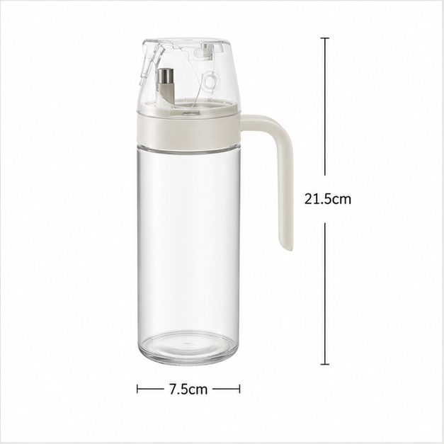 Glass Oil Dispenser Bottle with Handle White 550ML (YM1230)