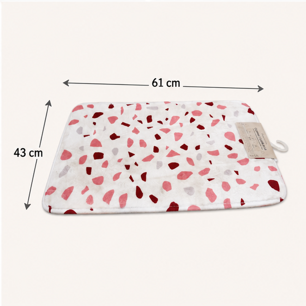 Terrazzo Print Floor Mat White (YM2091)