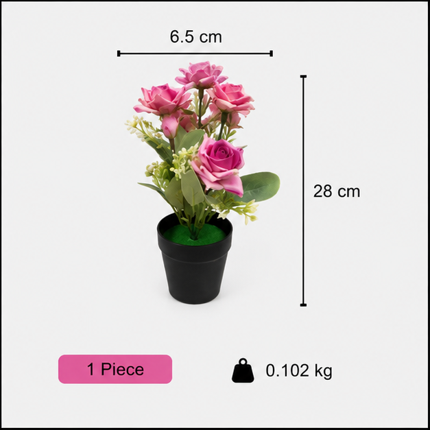 Artificial Pink Flower Plant in Pot (YM1005)