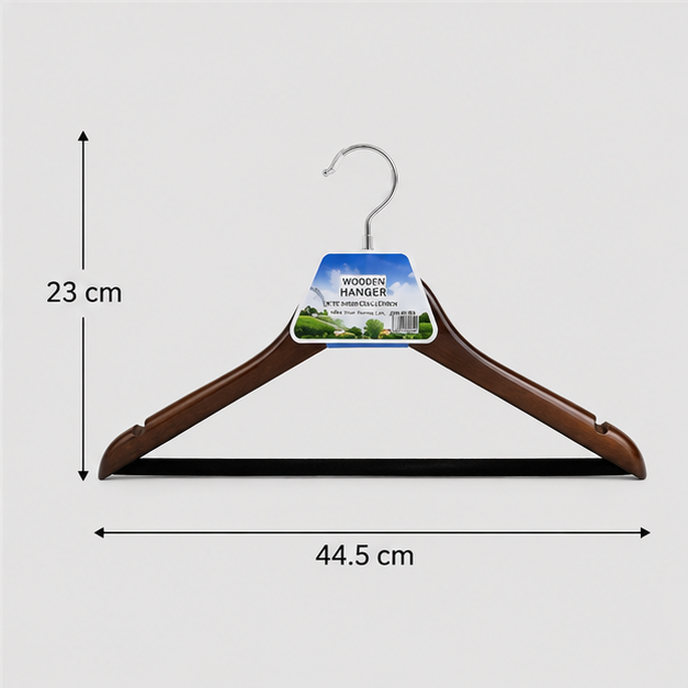 Wood Finish Clothes Hanger Brown (YM430)