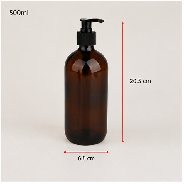 Brown Glass Soap Dispenser 500ML for Bathroom & Kitchen (YM2083)