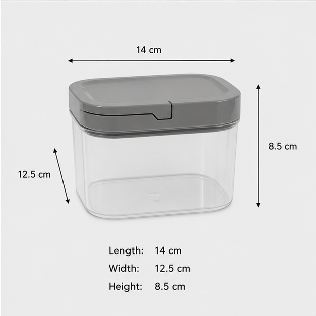1000ML Flip Lid Food Container Grey (YM2737)