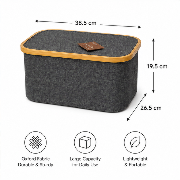 Grey Fabric Laundry Basket for Storage (YM1897)