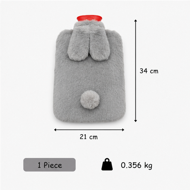Grey Bunny Plush Hot Water Bag (YM902)