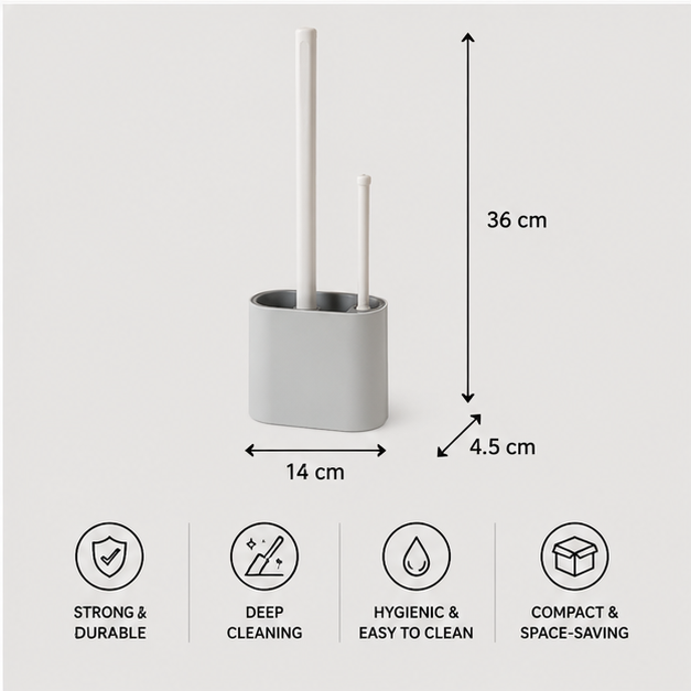 Wall-Mounted Toilet Brush Set with Holder (YM1343)