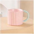 Pink Ceramic Coffee Mug with Contrast Handle (YM1724)
