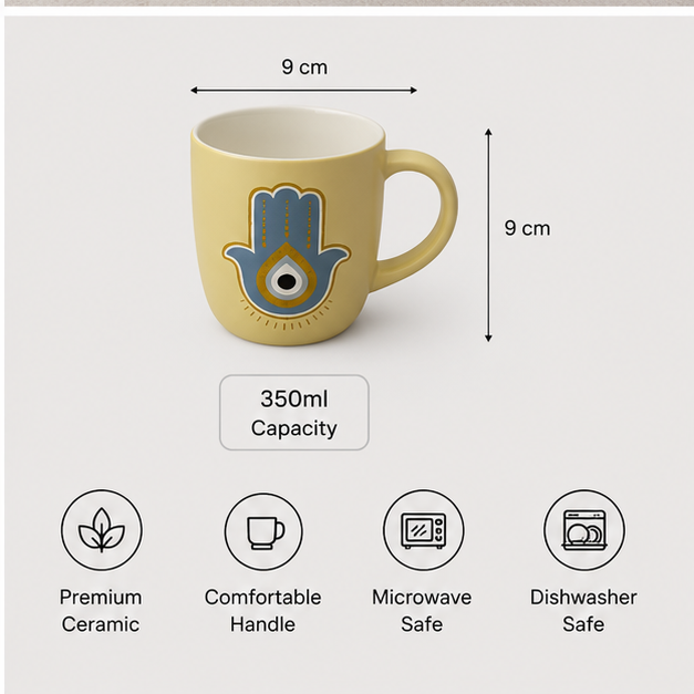 Yellow Ceramic Coffee Mug for Home and Office (YM2846)
