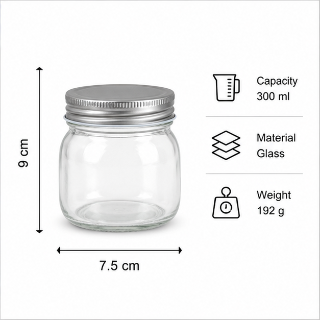 Transparent Mason Jar 300ml (YM2017)