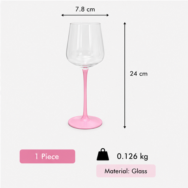 Stemmed Wine Glass with Pink Base (YM1384)