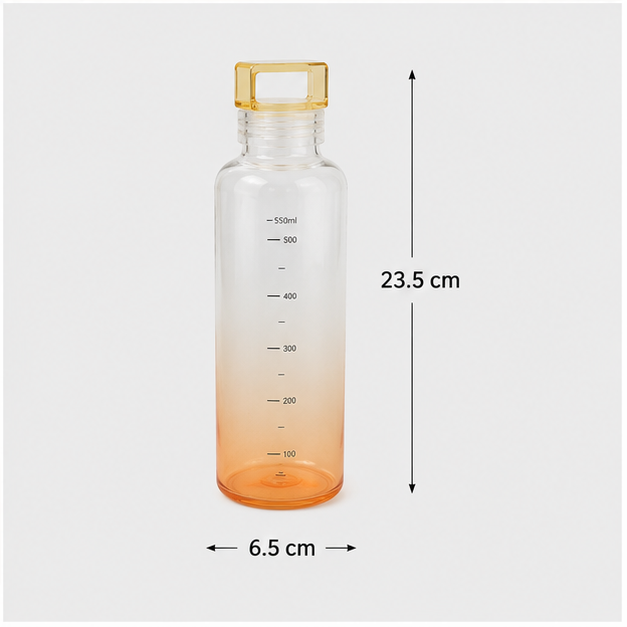 Orange Glass Water Bottle 550ML (YM2175)