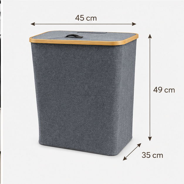 Oxford Fabric Laundry Basket Grey (YM1885)