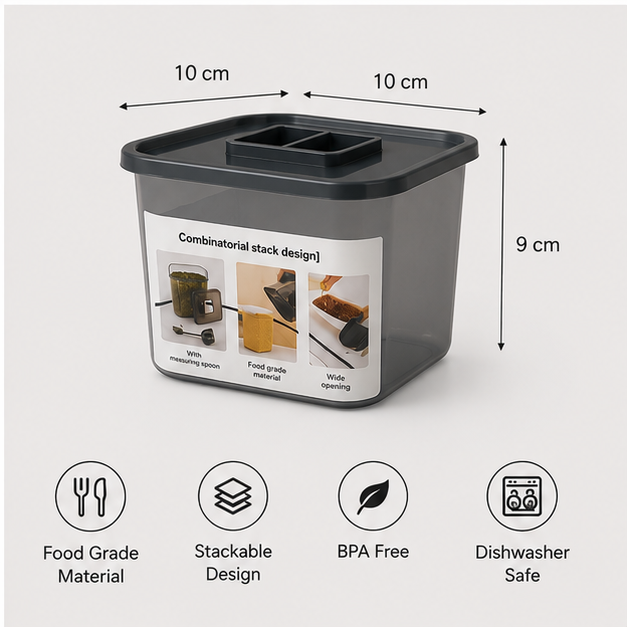 Grey Plastic Organizer Box for Home Storage (YM287)