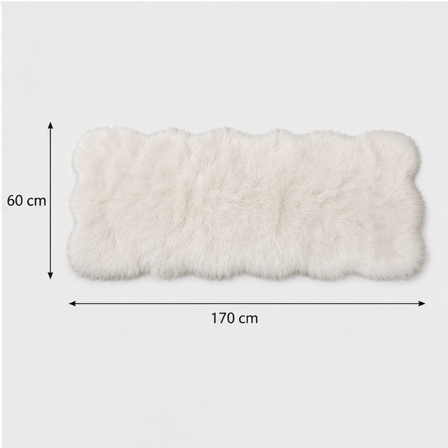 Soft White Faux Fur Floor Rug Mat (YM2667)