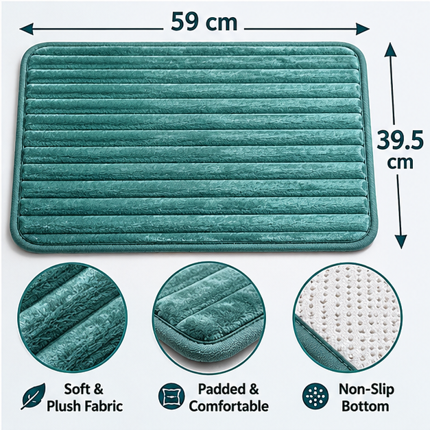 Soft Green Stripes Door Mat for Indoor Use (YM1875)