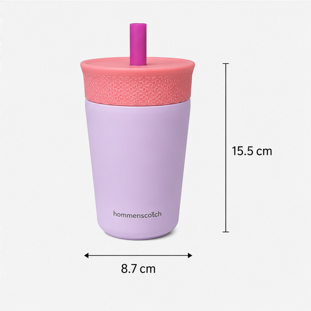 Insulated Tumbler with Straw Pink (YM048)
