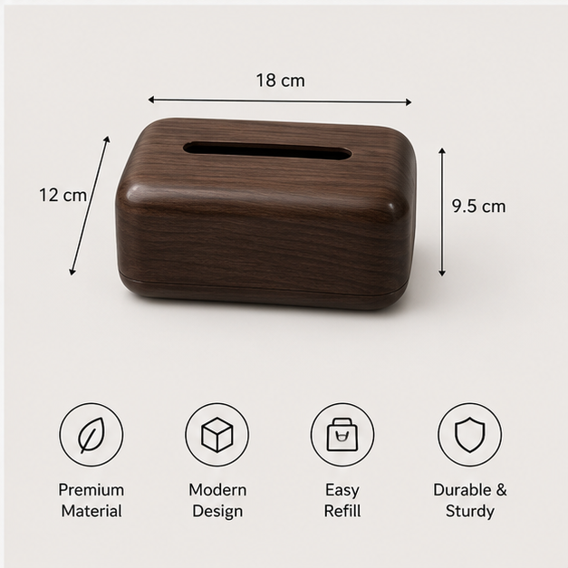 Tissue Holder Wood (YM2714)