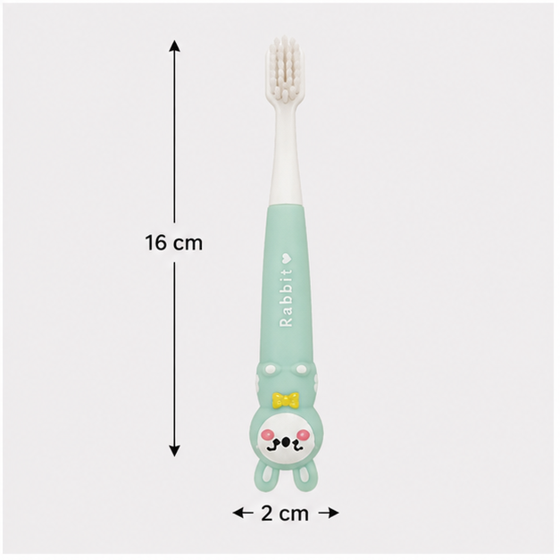 Green Kids Toothbrush with Rabbit Design (YM774)
