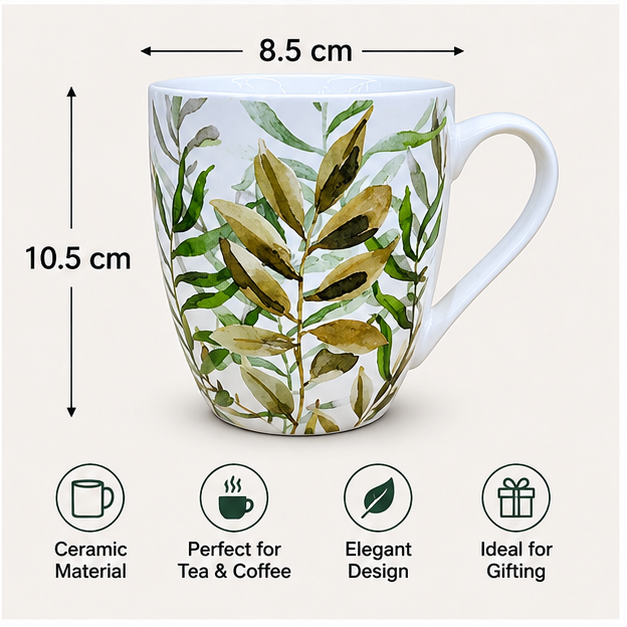 Botanical Print Ceramic Coffee Mug (YM2855)