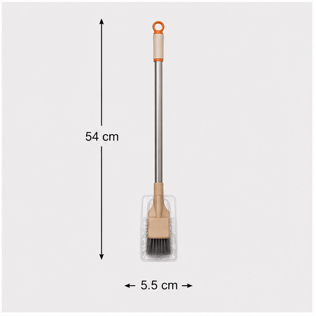 Beige Cleaning Brush with Long Handle (YM565)