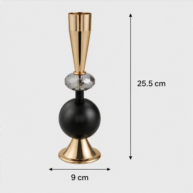 Modern Decorative Candle Holder Black & Gold (YM1132)