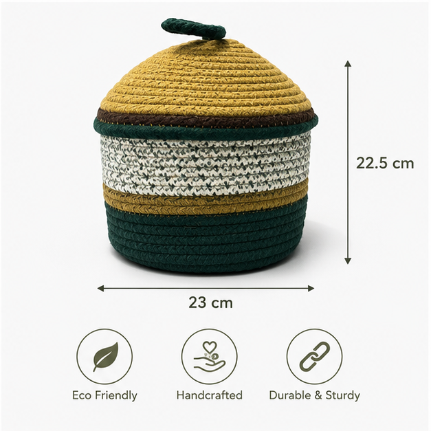 Portable Green Laundry Basket with Handles (YM1877)