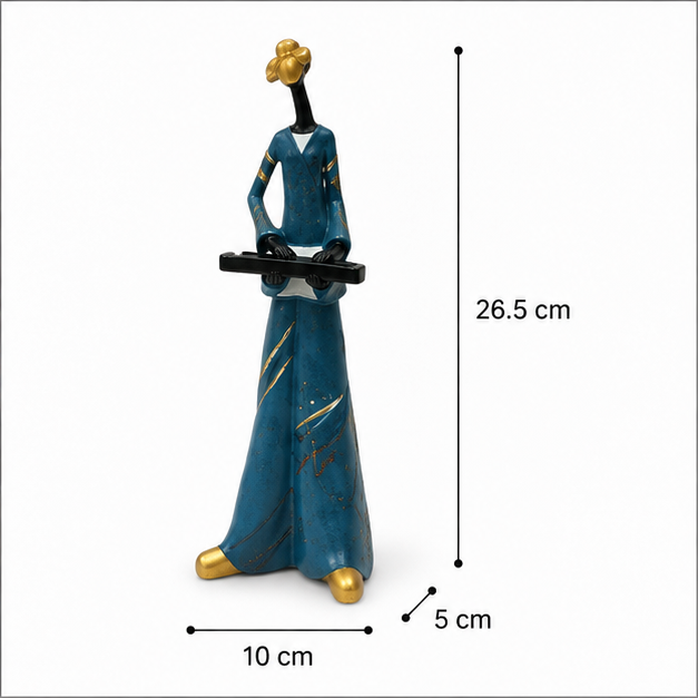 Elegant Blue Lady Figurine Décor (YM1156)