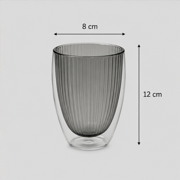 Stylish Grey Glass Cup for Everyday Drinkware Use  (YM1685)