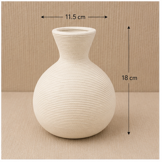 Cream Textured Decorative Flower Vase (YM2371)