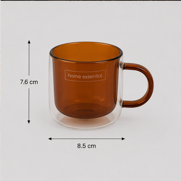 Yellow Glass Cup for Home Kitchen and Beverage Serving  (YM1686)