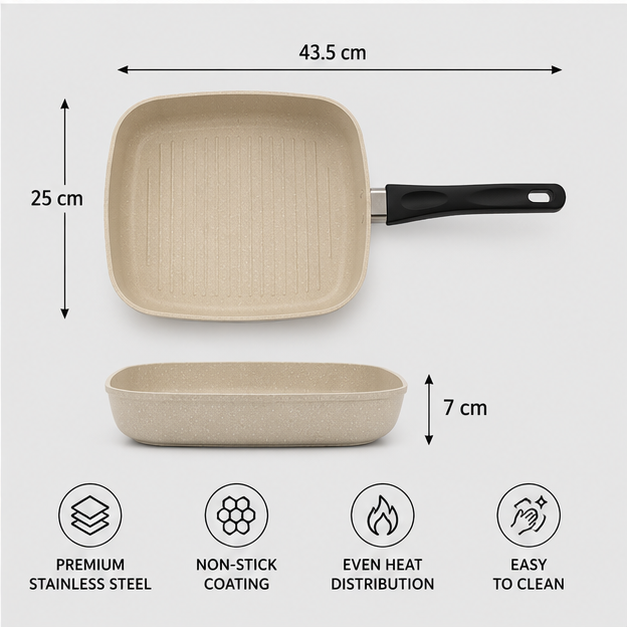 Durable White Cooking Pan for Everyday Cooking Use (YM1314)