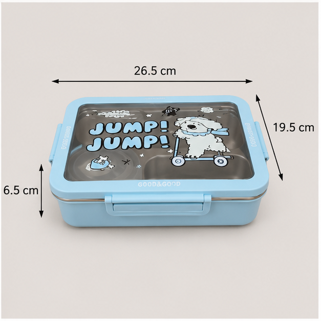 Blue Stainless Steel Kids Lunch Box with Cartoon Design (YM2506)