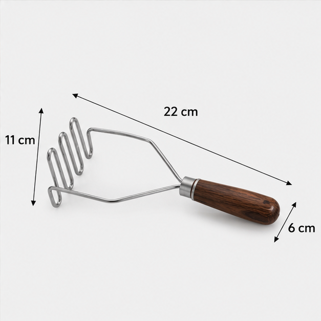 Brown Handle Kitchen Potato Masher Spatula (YM099)