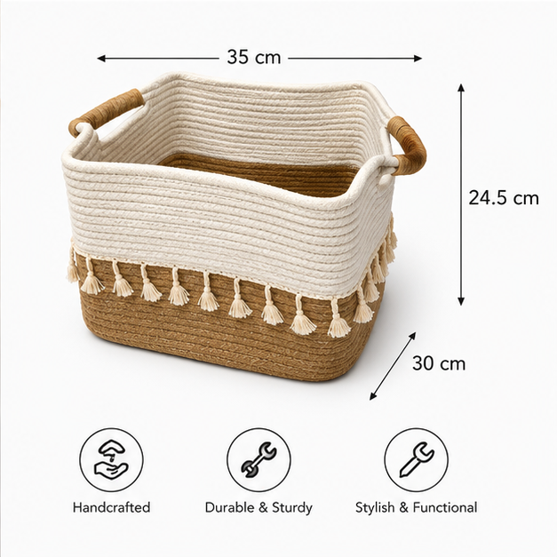 Brown Laundry Basket for Clothes Storage (YM1884)