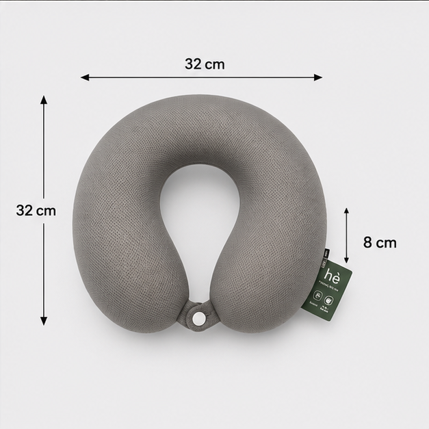 Soft Grey Neck Pillow for Travel Comfort and Support (YM1858)