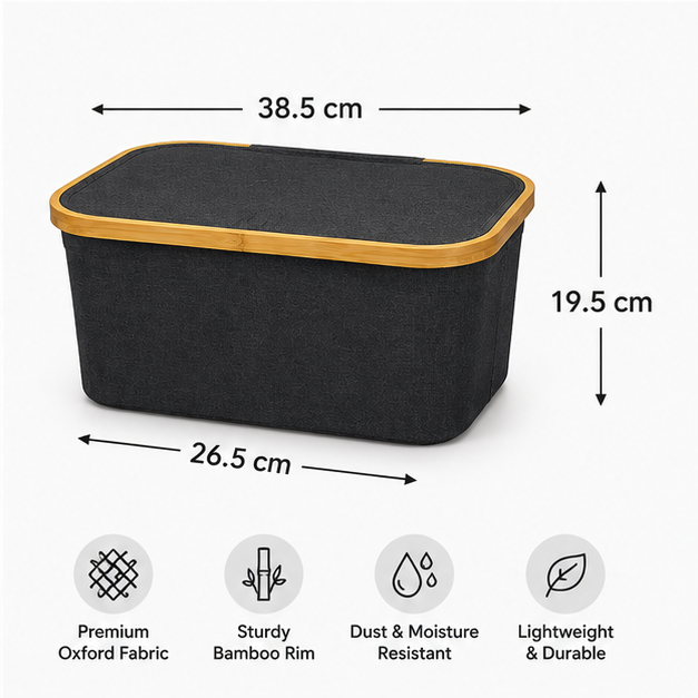 Black Laundry Basket for Clothes Storage (YM1897)