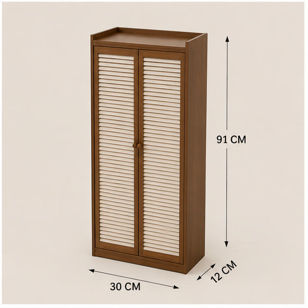Brown Wooden Shoe Rack Organizer (YM2116)