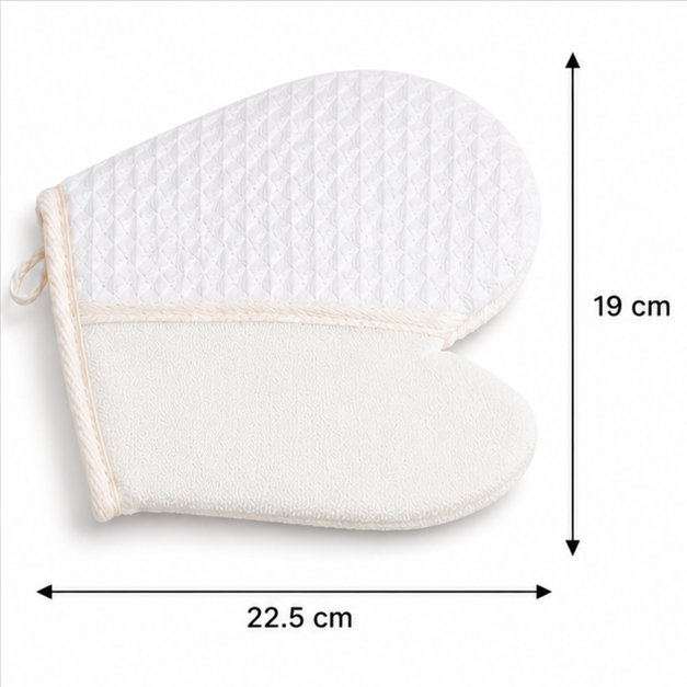 White Exfoliating Bath Scrub Mitt (YM737)