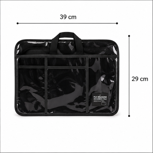 Black Premium File Organizer Bag (YM796)