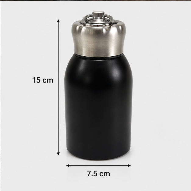 Vacuum Insulated Black Kids Water Bottle & Sipper (YM1055)