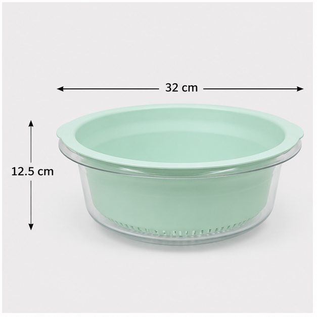 Light Green Plastic Drain Basket for Kitchen Use (YM330)