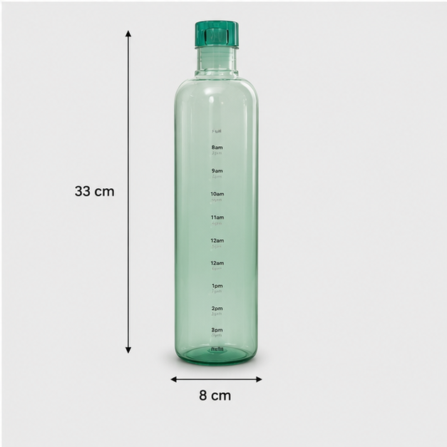 Glass Water Bottle Green 1000ML (YM2150)