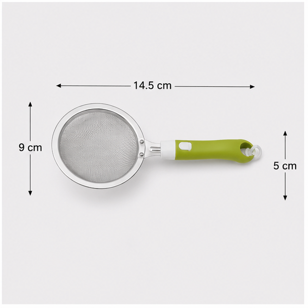 Stainless Steel Fine Mesh Strainer with Green Handle (YM579)