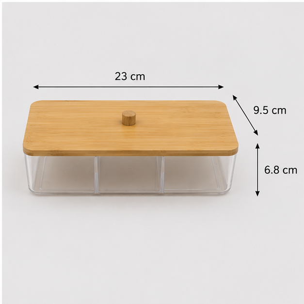 Multipurpose Cosmetic Organizer with Wooden Lid (YM2101)