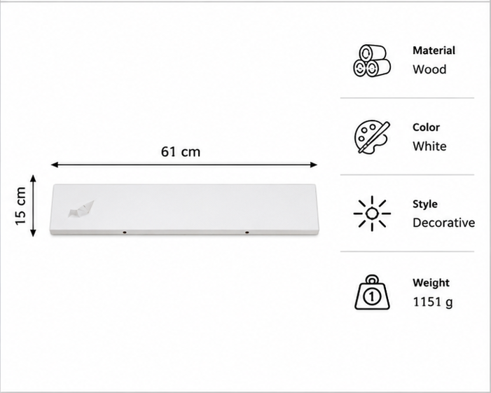 White Wooden Wall Decor Panel (YM1037)